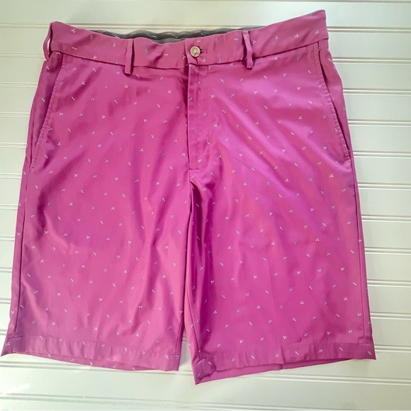 Walter Hagen 11 Men's Golf Shorts 10" L Pink/Mauve Rubber Grip Waistband Size 36 - Picture 1 of 8